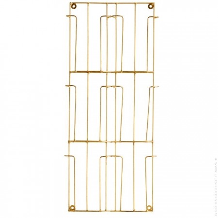 Shiny gold iron card rack