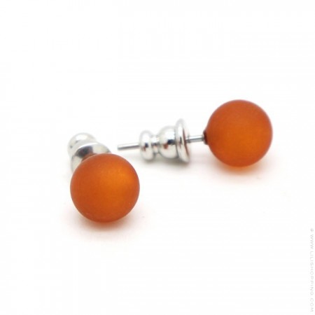 Orange rust resin earrings