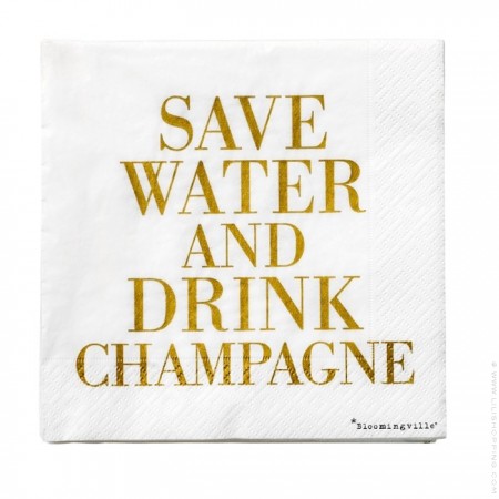 Serviettes en papier Save Water and Drink Champagne