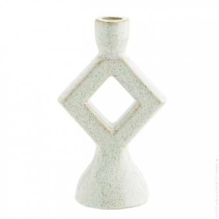 Off white stonewear candle holder