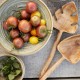 Salad servers in mango wood with diamond enamel