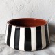 Vertical black stripe larger serving bowl