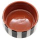 Vertical black stripe small serving bowl