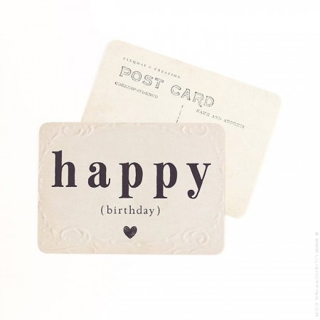 Carte postale Cinq Mai - Happy Birthday old paper