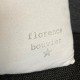Rectangular old white linen cushion Family gold