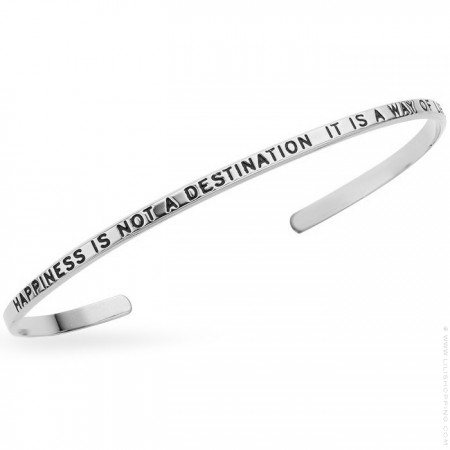 Happiness is not a destination it is a way of live silver platted bracelet