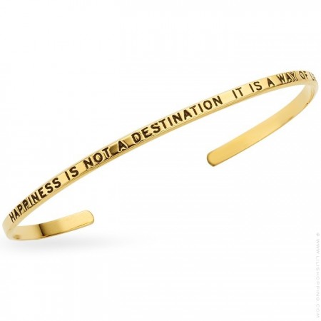 Happiness is not a destination it is a way of live gold platted bracelet