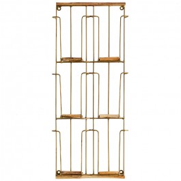 Shiny gold iron and bamboo card rack