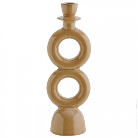 Camel stonewear candle holder