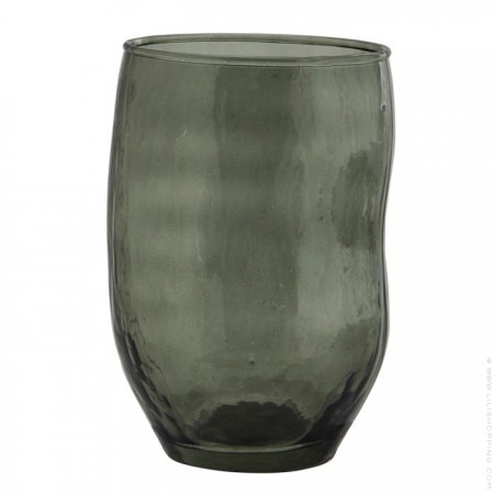 Green hammered drinking glass