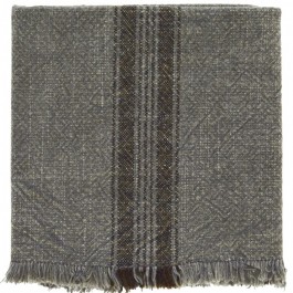 Stripped and fringed dark grey kitchen towel
