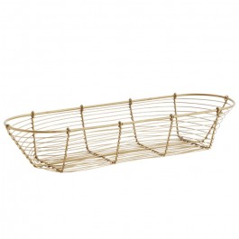 Shiny gold oval wire basket