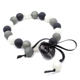Grey and black mini beads bracelet Zoe Bonbon