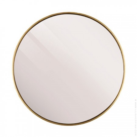 Miroir rond à bord doré antique 60 cm