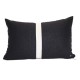 Coussin ligne H lin noir et bande ivoire 45 x 45 cm