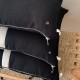 Coussin ligne H lin noir et bande ivoire 35 x 55 cm