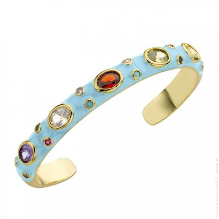 Blue Candy Stone gold platted bangle