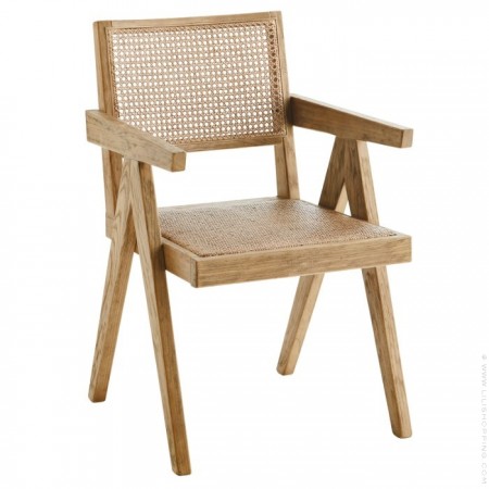 Elm and rattan chair
