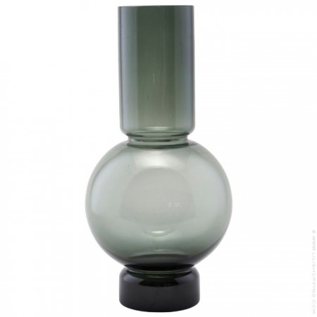 Bubble grey glass tall vase