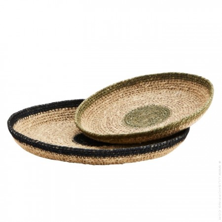 Seagrass basket with embroidery