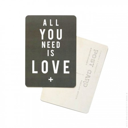 All you need is love + blackboard Cinq Mai postcard