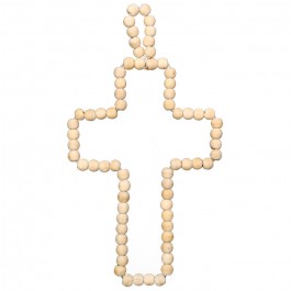 Natural wooden beads cross