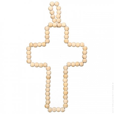 Natural wooden beads cross