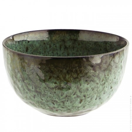 Stonneware black and green bowl