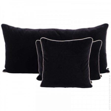 Housse de coussin rectangle NewDelhi noir + intérieur