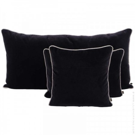 NewDelhi black rectangular cushion with inner