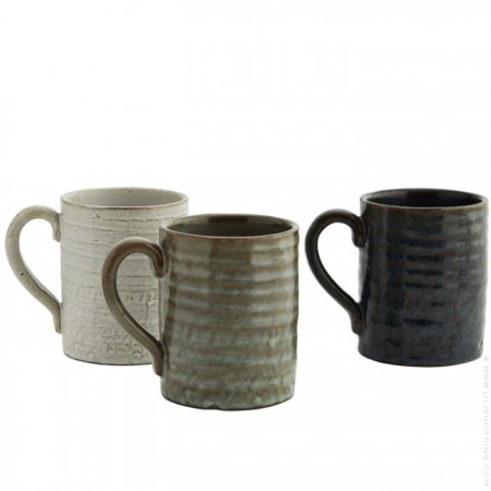 Dark petrol grey stonewear mug