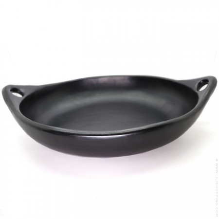 Black terracotta 36 cm round dish
