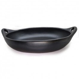 Black terracotta 41 cm oval dish