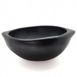 Black terracotta 15 cm oval bowl