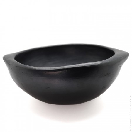 Black terracotta 36 cm oval dish