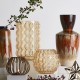 Vase bulles jaune haut