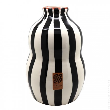 Plateau rond 40 cm motif segments noirs