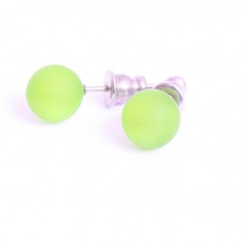 Green resin earrings