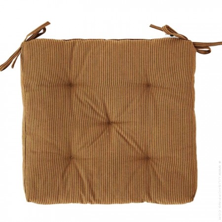 Stripped almond cotton chair pad