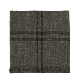 Checked and fringed dark grey kitchen towel