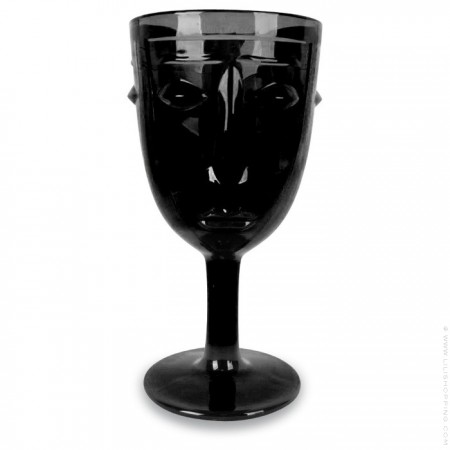 Black face wine glass