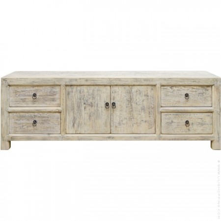 Reclaimed pine wood low sideboard