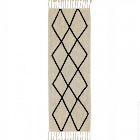 Tapis runner berbère beige lavable 80 x 230 cm