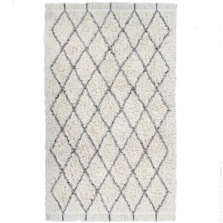 Tapis berbère laine beige lavable 200 x 140 cm