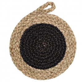Black and natural seagrass trivet