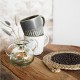 Black and natural seagrass trivet
