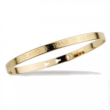 Bracelet I love you Ti amo Je t'aime Te quiero plaqué or