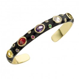 Black Candy Stone gold platted bangle