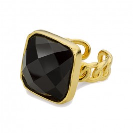 Smoked Stone gold Plated Ring