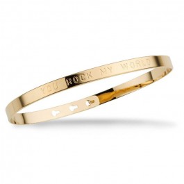 Bracelet You rock my world plaqué or
